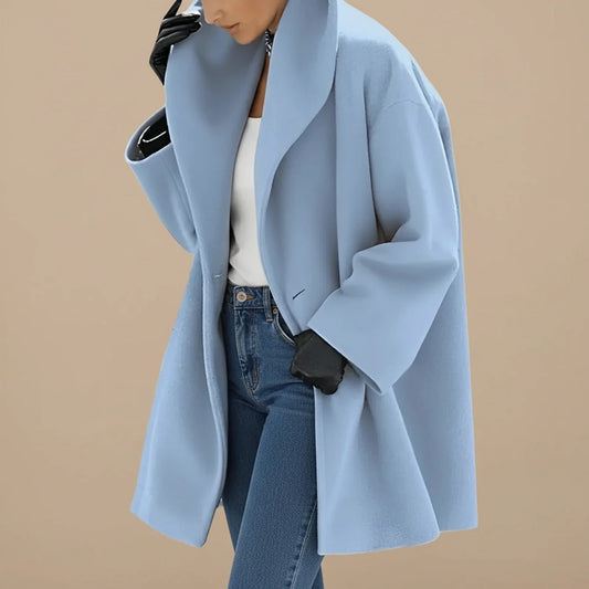 Dames Wintermantel Midi A-lijn Oversized met Brede Kraag 2