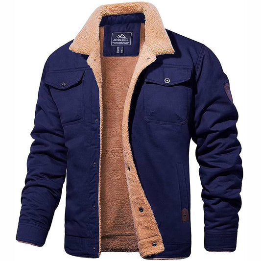 Fleecejas Heren, Fleece Jacket met Teddykraag en Drukknopen 3