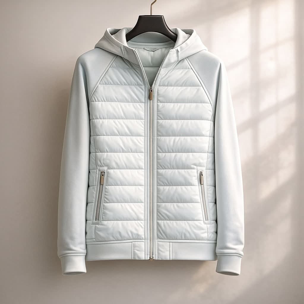 Heren Hoodie met Rits en Doorgestikte Voorkant Warm 3