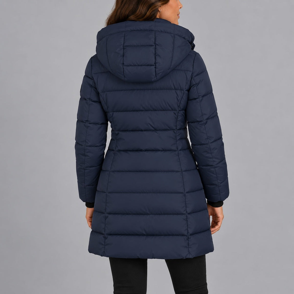 Lange Pufferjas voor Dames met Capuchon, Gevoerde Winterjas 10