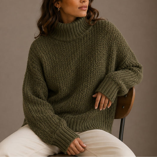 Coltrui voor dames, oversized grof breisel met verlaagde schouders 2