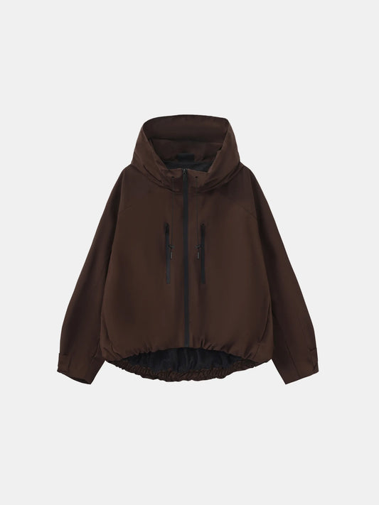 Kort oversized regnjakke i én størrelse