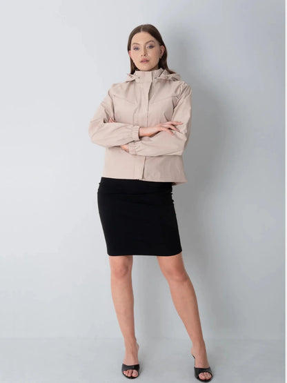 Kort sommerregnjakke i lys beige
