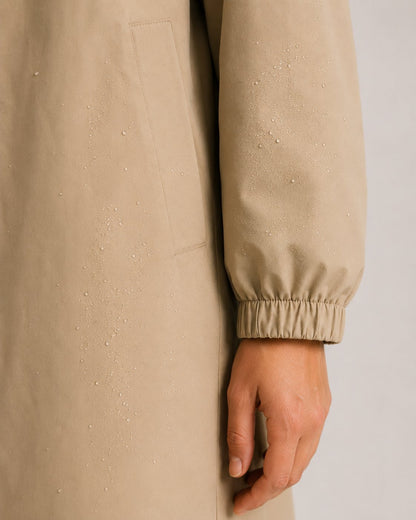 Lange regenjas met knoopsluiting in kaki