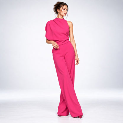 Jumpsuit Dame Asymmetrisk med Én Skulder og Brede Ben 5