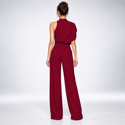 Jumpsuit Dame Asymmetrisk med Én Skulder og Brede Ben 2