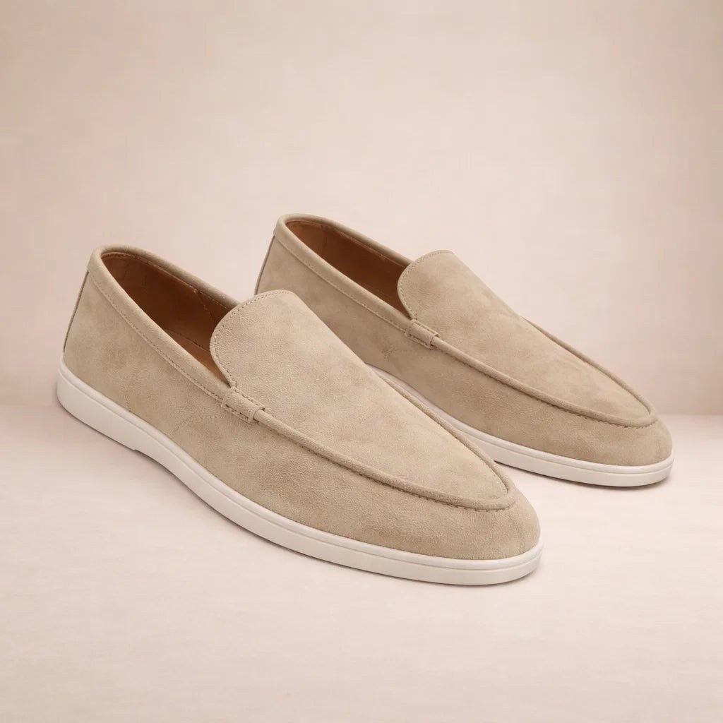 Loafers Herre Casual i Læder, Slip-on med Hvid Sål 2
