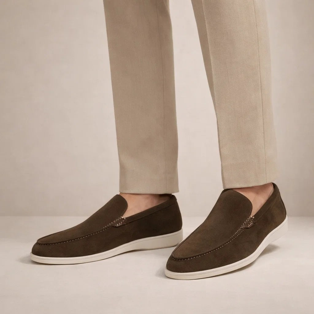 Loafers Herre Casual i Læder, Slip-on med Hvid Sål 6