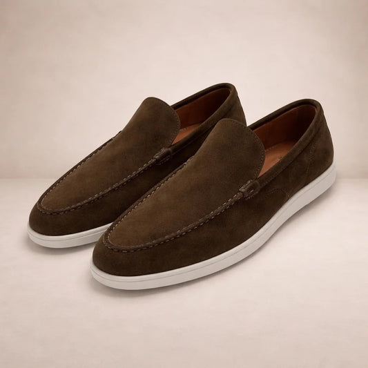 Casual Penny Loafers voor Heren in Leerlook met Witte Zool