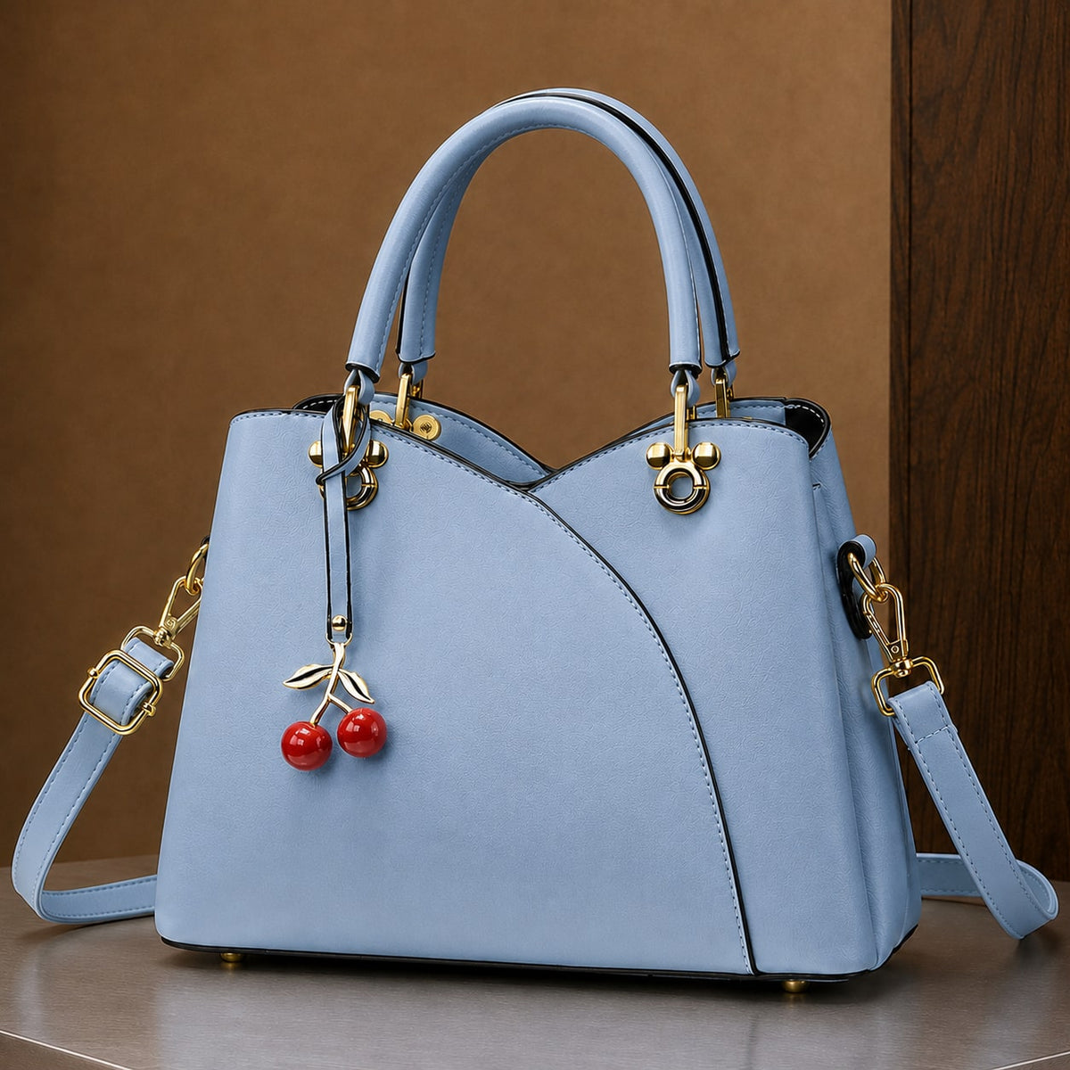 Cherry Handbag, Håndtaske Dame med Kirsebærvedhæng 5