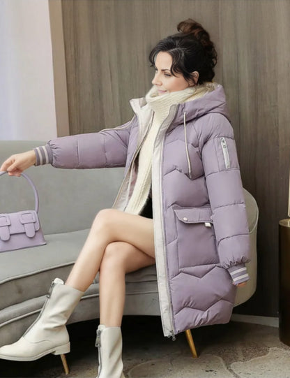 Dames Mantel Winter, Lange Damesjas met Capuchon en Isolatie 6