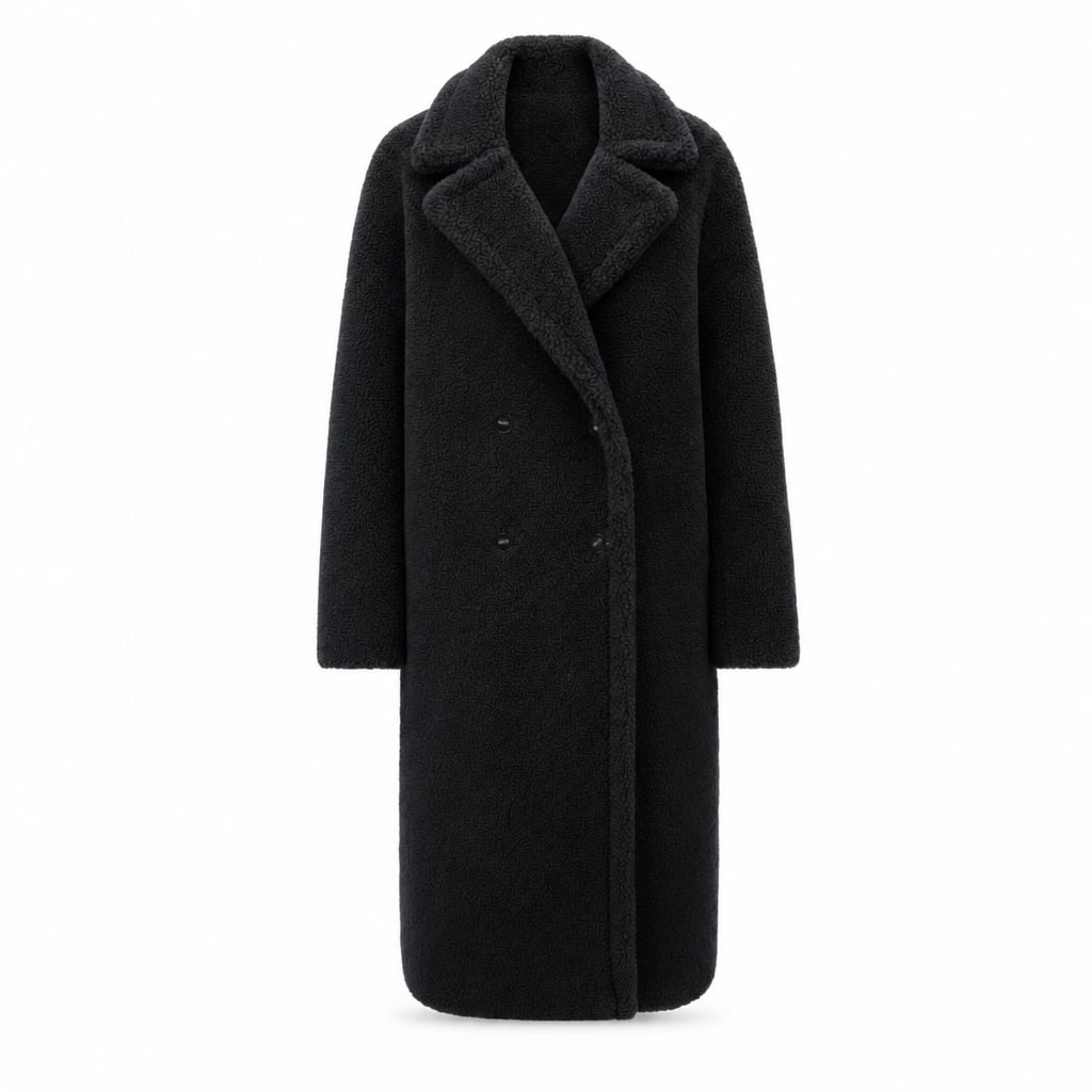 Dames Mantel Winter, Lange Teddy Jas met Reverskraag 2