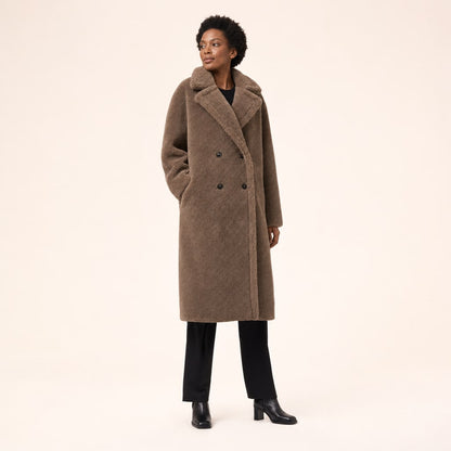 Dames Mantel Winter, Lange Teddy Jas met Reverskraag 4