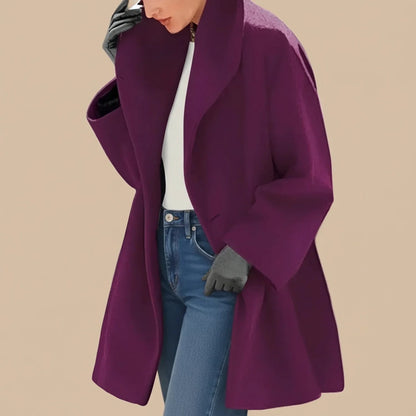 Dames Wintermantel Midi A-lijn Oversized met Brede Kraag 5