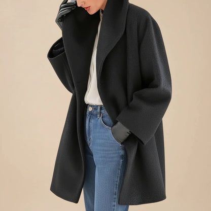 Dames Wintermantel Midi A-lijn Oversized met Brede Kraag 6