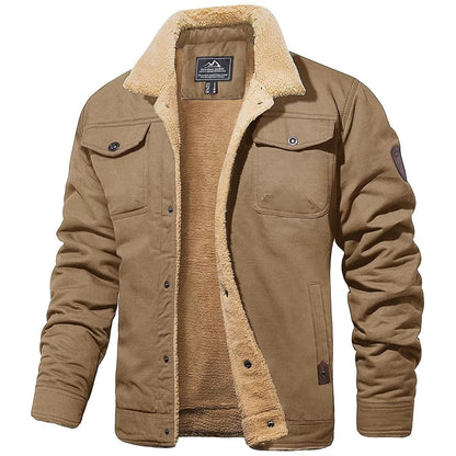Fleecejakke Herre, Fleecejacket med Teddykrave og Trykknapper 4