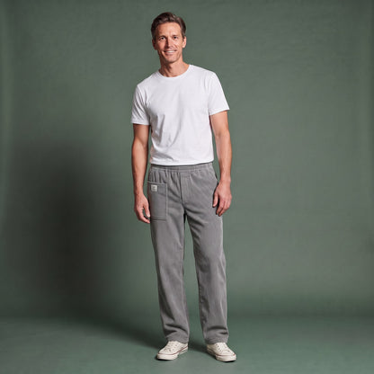 Fløjlsbukser Herre med Vide Ben, Afslappede Corduroy Bukser med Lommer