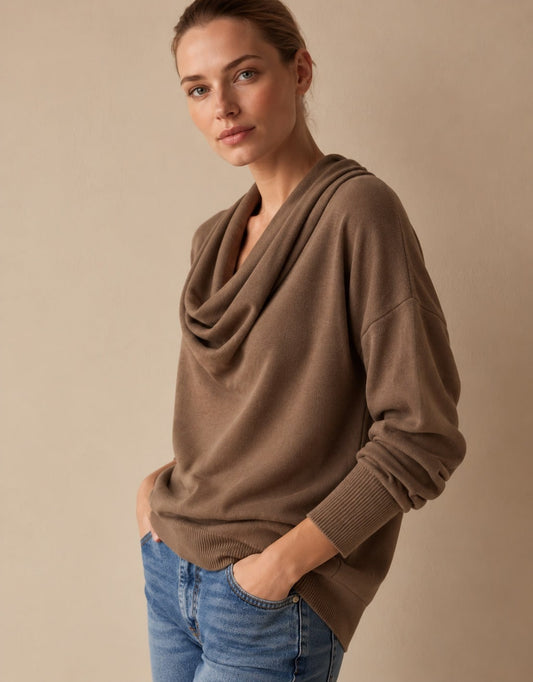 Gebreide Trui voor Dames met Col, Pullover met Lange Mouwen 1