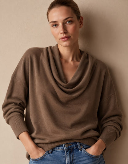 Gebreide Trui voor Dames met Col, Pullover met Lange Mouwen 2