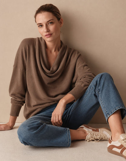 Gebreide Trui voor Dames met Col, Pullover met Lange Mouwen 3