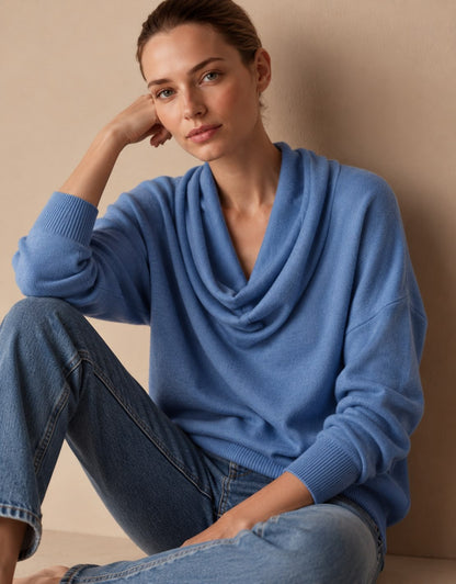 Gebreide Trui voor Dames met Col, Pullover met Lange Mouwen 4