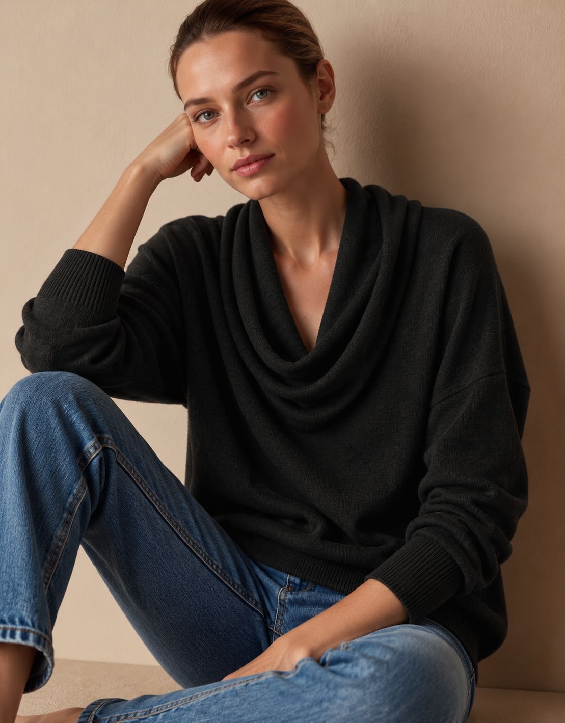 Gebreide Trui voor Dames met Col, Pullover met Lange Mouwen 7