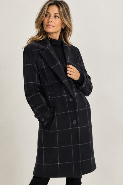 Geruite Winterjas Dames, Dames Mantel Winter Elegant 6