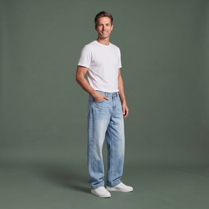 Heren Jeans Wijde Pijpen Baggy van Stretch Denim 340 GSM 1