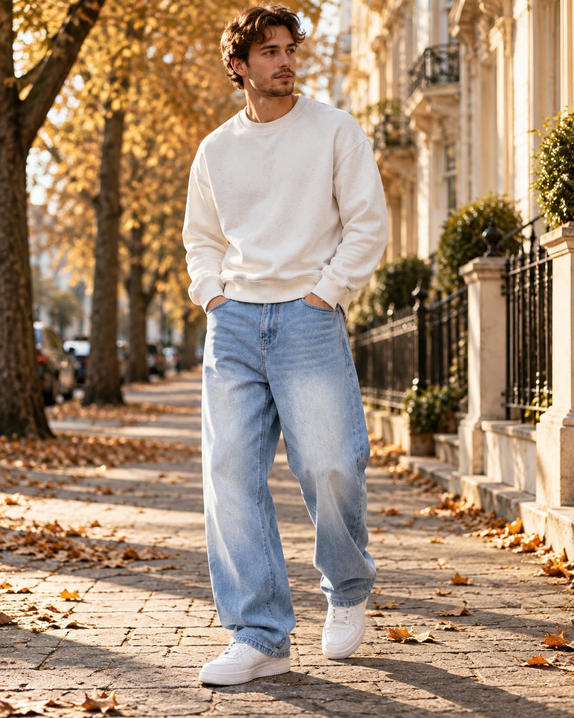 Heren Jeans Wijde Pijpen Baggy van Stretch Denim 340 GSM 1