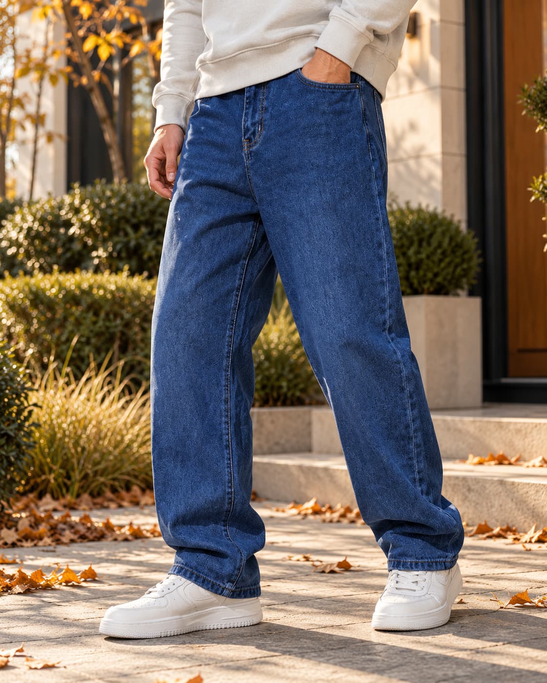 Heren Jeans Wijde Pijpen Baggy van Stretch Denim 340 GSM 5