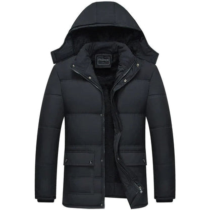 Heren Winterjas met Capuchon, Puffer Winterjas Zwart 1