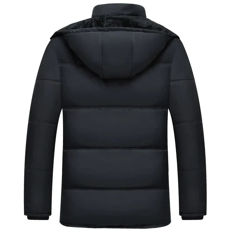 Heren Winterjas met Capuchon, Puffer Winterjas Zwart 2