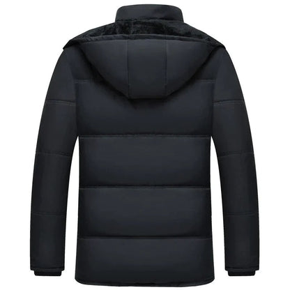 Heren Winterjas met Capuchon, Puffer Winterjas Zwart 2