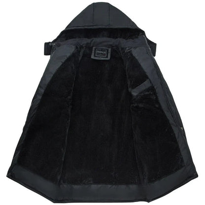 Heren Winterjas met Capuchon, Puffer Winterjas Zwart 3