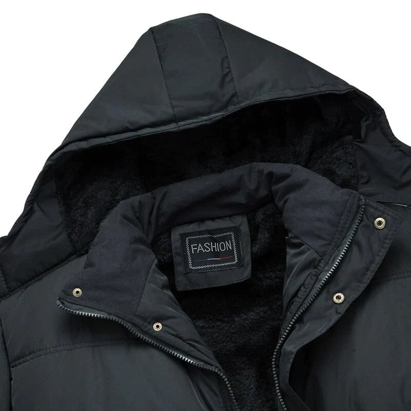 Heren Winterjas met Capuchon, Puffer Winterjas Zwart 4