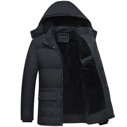 Heren Winterjas met Capuchon, Puffer Winterjas Zwart 5