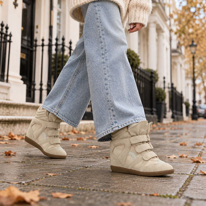 Hoge Sneakers voor Dames met Verborgen Sleehak en Klittenband 1