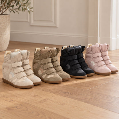Hoge Sneakers voor Dames met Verborgen Sleehak en Klittenband 2