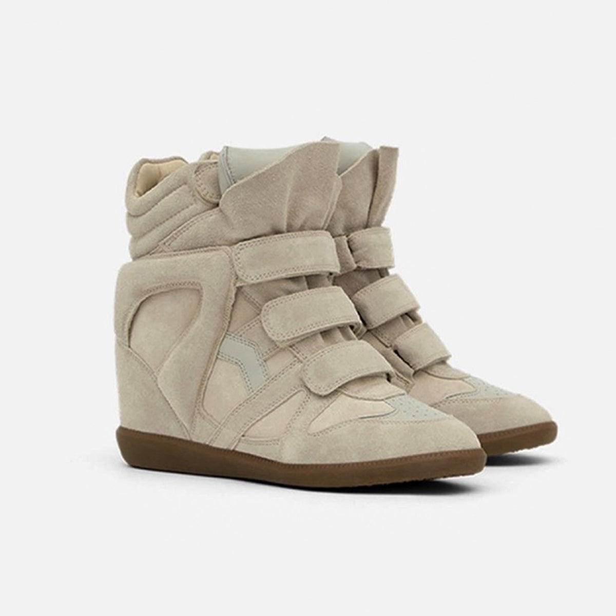 Hoge Sneakers voor Dames met Verborgen Sleehak en Klittenband 6
