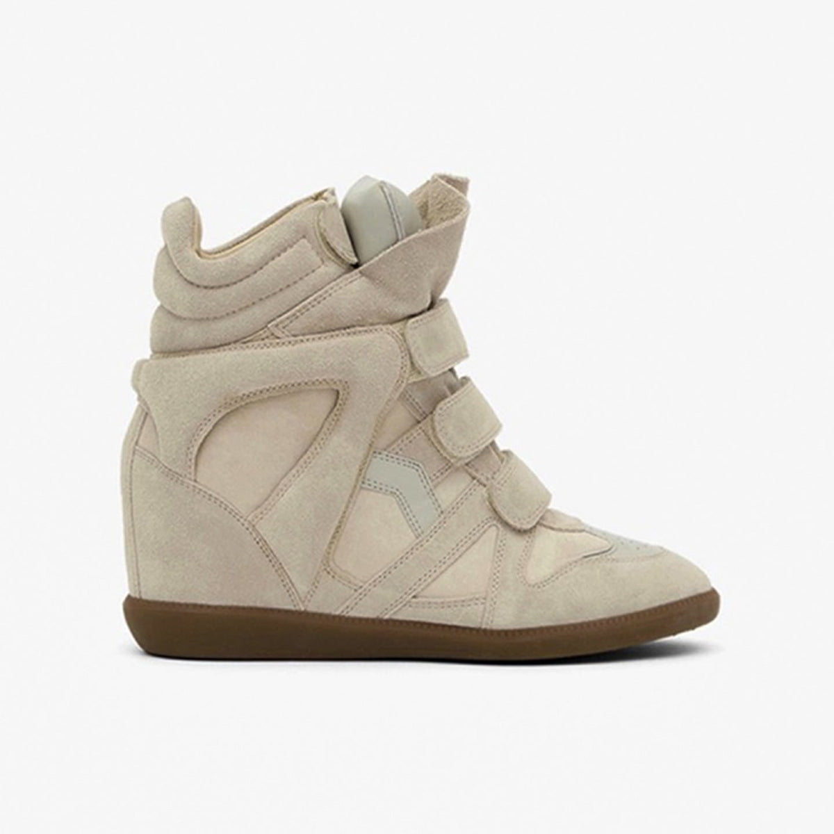Hoge Sneakers voor Dames met Verborgen Sleehak en Klittenband 7