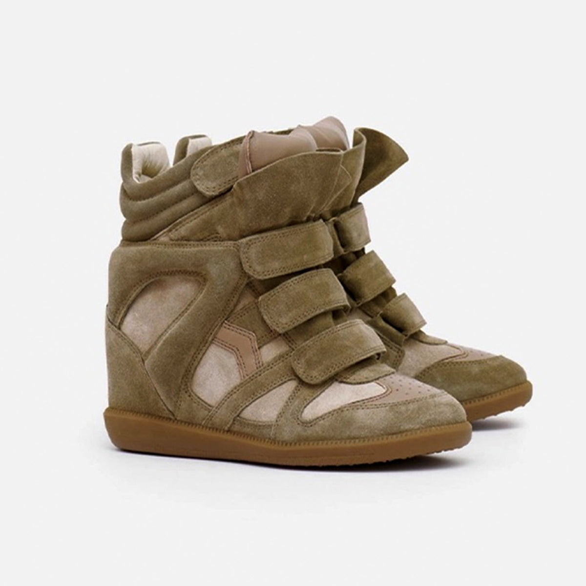 Hoge Sneakers voor Dames met Verborgen Sleehak en Klittenband 8