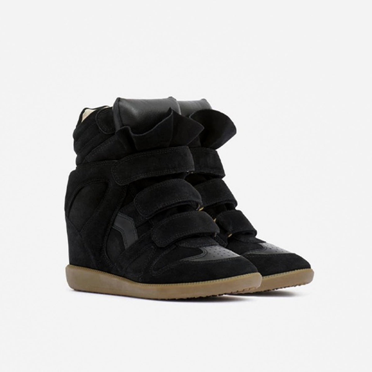 Hoge Sneakers voor Dames met Verborgen Sleehak en Klittenband 9