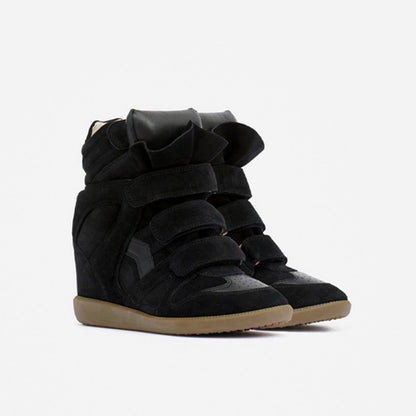 Hoge Sneakers voor Dames met Verborgen Sleehak en Klittenband 9