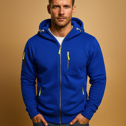 Hoodie med Lynlås Herre, Sporty med Hætte og Lynlåslommer 3