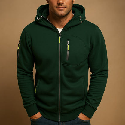 Hoodie med Lynlås Herre, Sporty med Hætte og Lynlåslommer 5