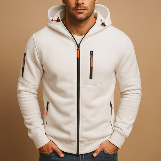 Sportieve hoodie met rits voor heren met capuchon en ritszakken 2