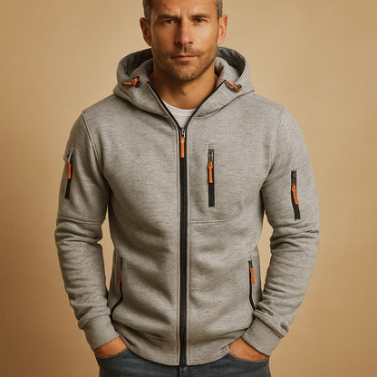 Hoodie med Lynlås Herre, Sporty med Hætte og Lynlåslommer 6