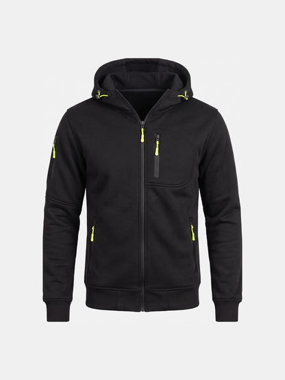 Hoodie med Lynlås Herre, Sporty med Hætte og Lynlåslommer 1