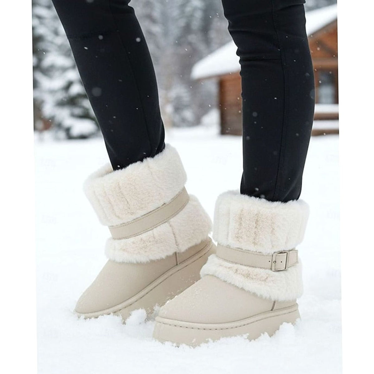 Instap Sneeuwlaarzen voor Dames met Imitatiebont, Winterlaarzen 9