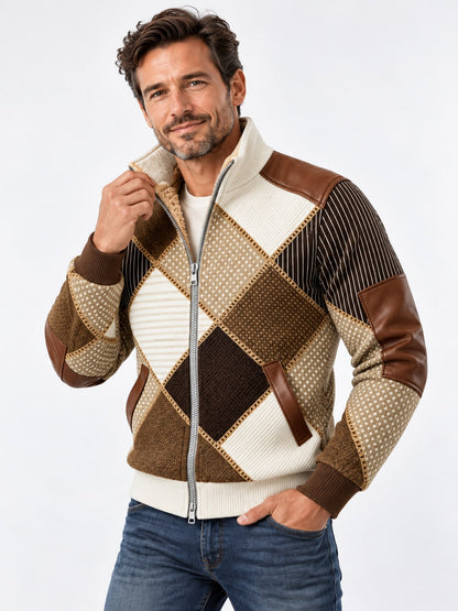 Jaren 90 Jas voor Heren, Warme Fleece Jas met Hoge Kraag 4